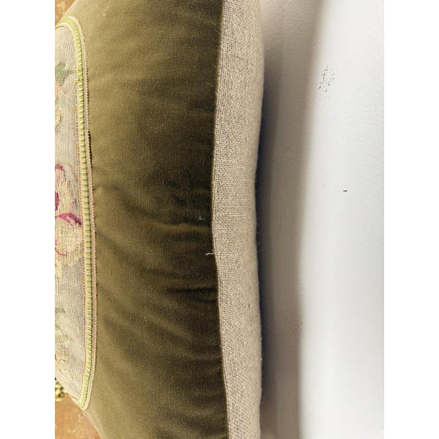 Pair of Custom Aubusson Tapestry and Velvet Pillows by Melissa Levinson For Sale In Los Angeles - Image 6 of 10