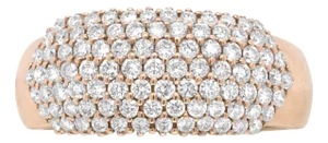 18K Rose Gold 1.00 Cttw Diamond Multi Row Dome Band Ring (F-G Color, VS1-VS2 Clarity) - Ring size 7