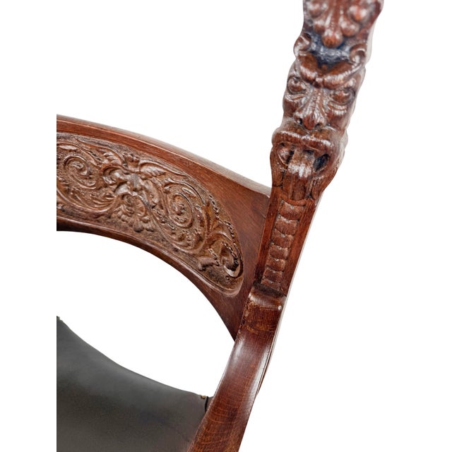 Vintage Renaissance Revival Savonarola X-Frame Chair For Sale - Image 12 of 18