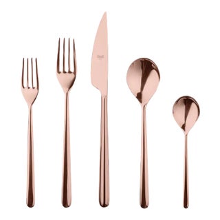 Mepra Linea 20-Piece Flatware Set, Bronze For Sale