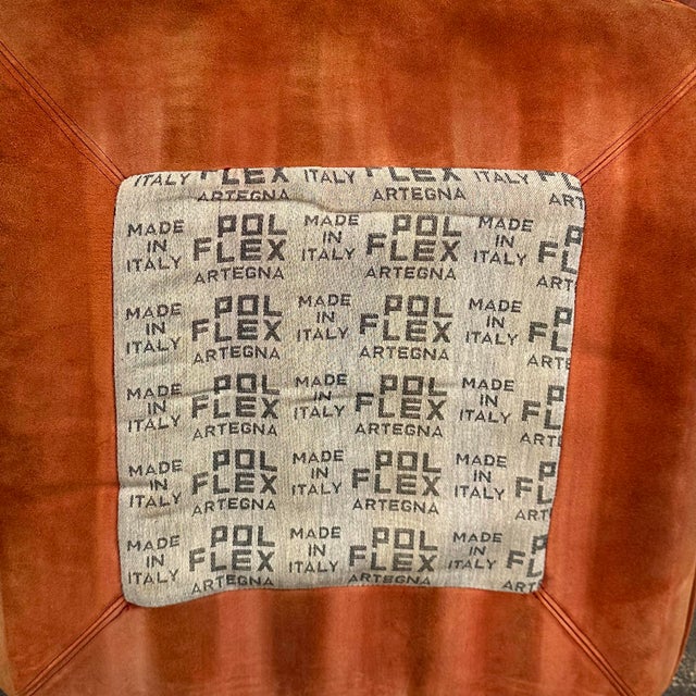 Orange 1970s Italian Pol Flex Artegna Lucite & Chrome Lounge Chair For Sale - Image 8 of 12