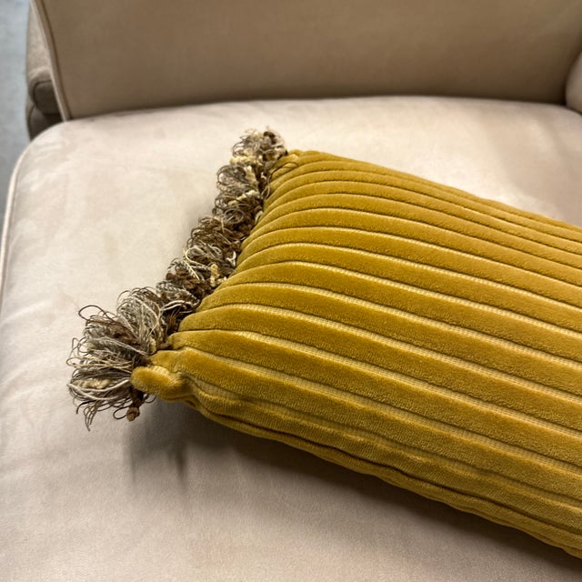 Bespoke Channel-Tufted Velvet Lumbar Pillow For Sale - Image 12 of 12