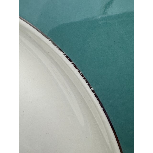 1950s Vintage Homer Laughlin Dinner Plates Persian Garden Cavalier Eggshell Platinum - Set of 5 For Sale - Image 5 of 6