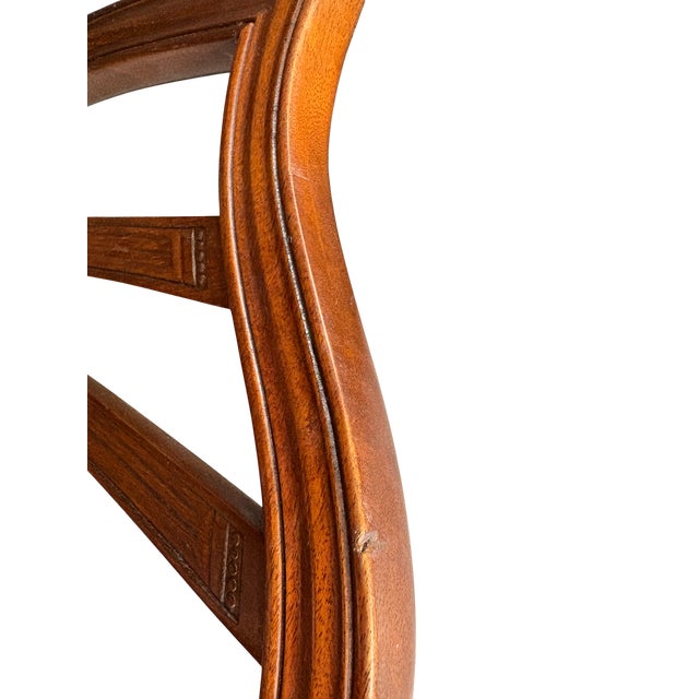 Late 20th Century Baker Furniture Historic Charleston Federal Style Carved Mahogany Shield Back Dining Chairs - A Set of 4 For Sale - Image 11 of 12