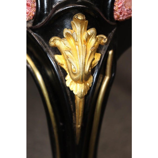 Wood 10 Louis XV Style 19th C. Ebonized & Bronze Mounted Dining Chairs For Sale - Image 7 of 17