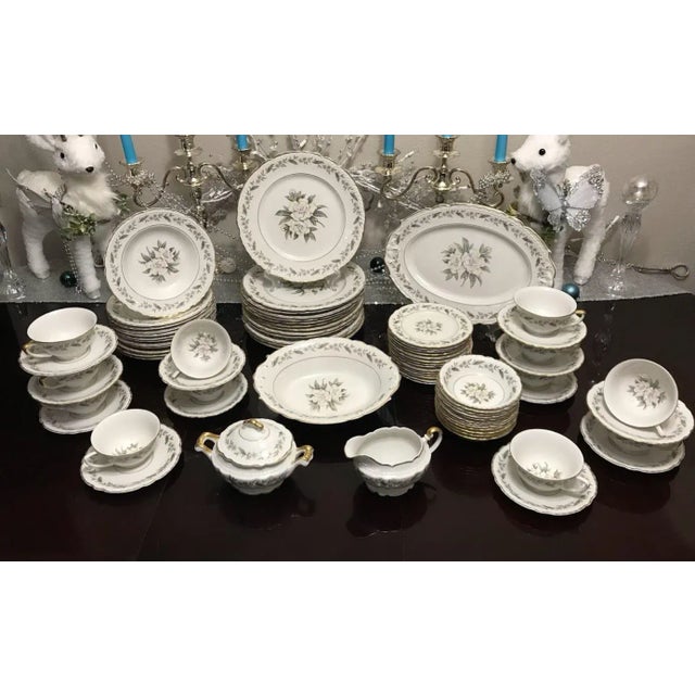 Vintage Fleur De Blanc Gardenia Dinnerware Set by Royal Jackson, Service for Twelve- 72 Pieces For Sale - Image 12 of 13