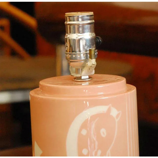 1930s Deco Signed Waylande Gregory Ceramic/Porcelain Table Lamp For Sale - Image 5 of 10