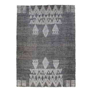 Modern Apadana's Safi Collection Handmade Gray Designed Wool Rug For Sale