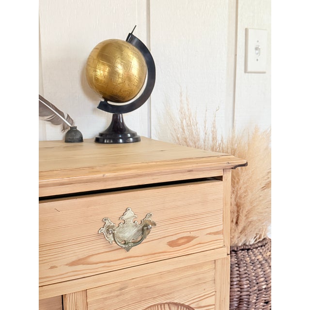 Antique English Pine Sideboard Cabinet Desk For Sale - Image 4 of 18