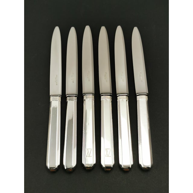 Dessert Knives in Silver by Jean E. Puiforcat, 1920s, Set of 6 For Sale - Image 6 of 11