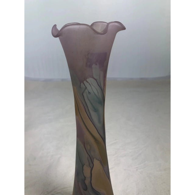 Mid 20th Century 1950s Ilanit Hand Painted Tall Vase For Sale - Image 5 of 7