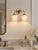 Chris Loves Julia Marlo Collection Brass & Milk Glass 2 Arm Wall Vanity Sconce For Sale In Pittsburgh - Image 6 of 6