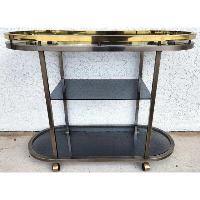 Mid-Century Modern MCM Bar Cart Rolling by Design Institute of America Dia For Sale - Image 3 of 17