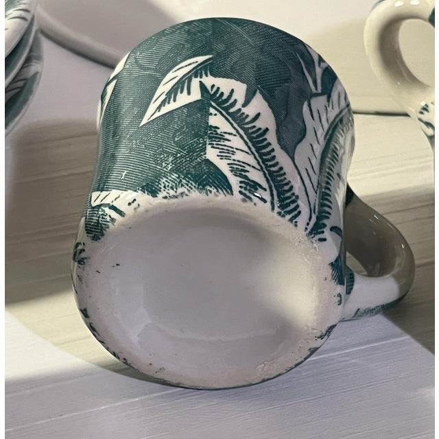 1950s 1950s Mid Century Tepco Palm Banana Leaf Restaurant Ware Set for 4 - 8 Pieces For Sale - Image 5 of 6