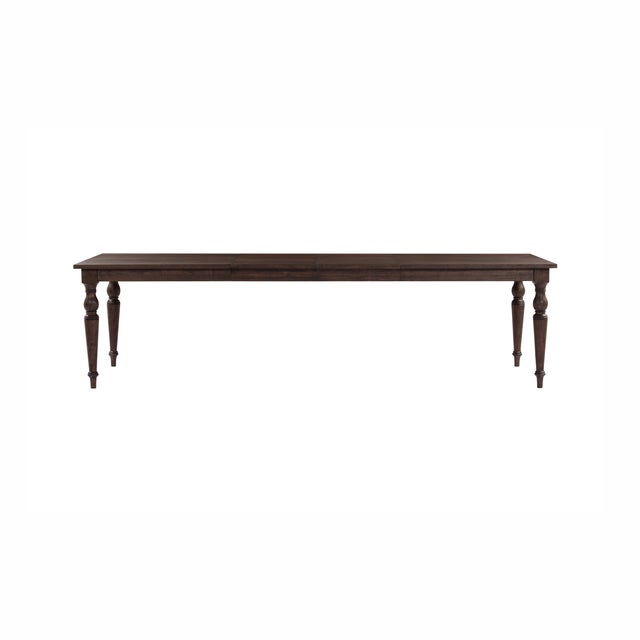 Wood Mila Dark Brown Extendable Rectangular Dining Table For Sale - Image 7 of 9