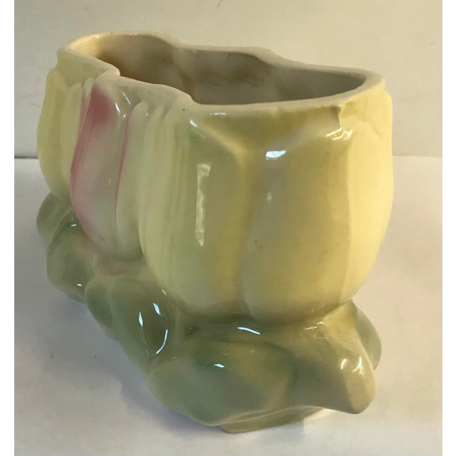 Vintage Ceramic Tulip Design Planter For Sale - Image 4 of 10