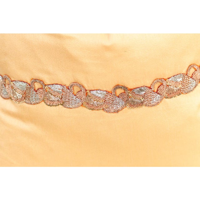 Textile Pair of Tara Zardozi-Embroidered Silk Pillow Covers For Sale - Image 7 of 9