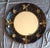 1960s Vintage Round Wall Mirror with Black Metal Bracket with Brass Decorations, 1960s For Sale - Image 5 of 5