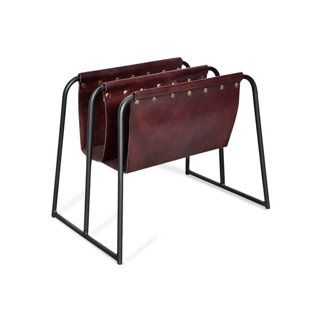 Red Arlo Leather Double Magazine Holder For Sale - Image 8 of 10