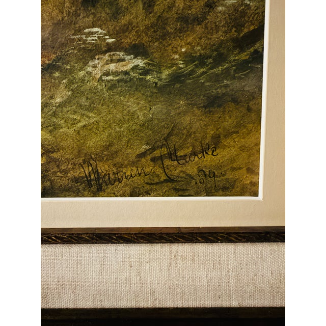 English Warren Clarke Original 1989 Oil Painting Woodland Sheep Landscape in Ornate Frame For Sale - Image 3 of 14