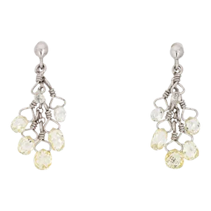 Briolette 0.60ct Diamond Fringe Earrings Platinum Drops - 2 Pieces