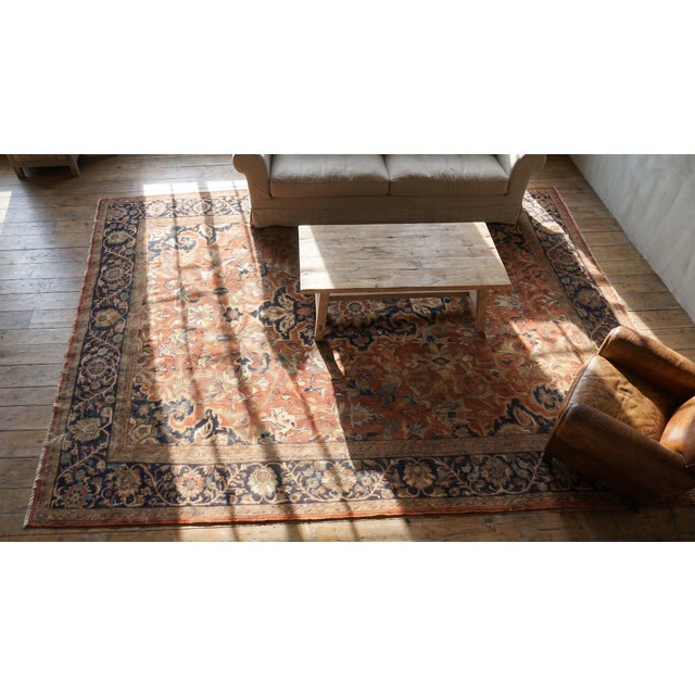 Great Red Rust Color With Medallion Floral Patters Desing Century Persian Sultanabad Rug For Sale - Image 15 of 15