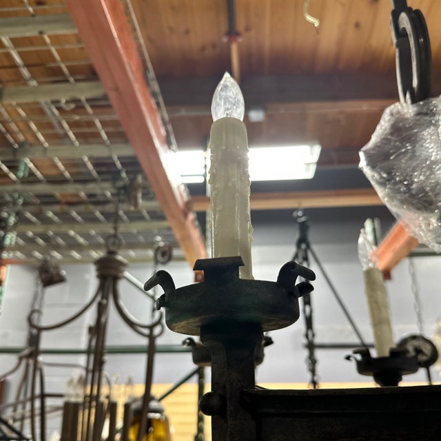 Metal Gothic 6 Light Hexagonal Chandelier For Sale - Image 7 of 10