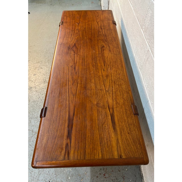 Brown Mid-Century Teak Coffee Table by j.l. Møller of Denmark For Sale - Image 8 of 14