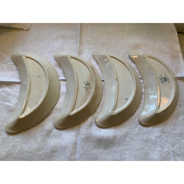 Ceramic Antique English Teal Transferware Bone Dishes - Set of 4 For Sale - Image 7 of 16