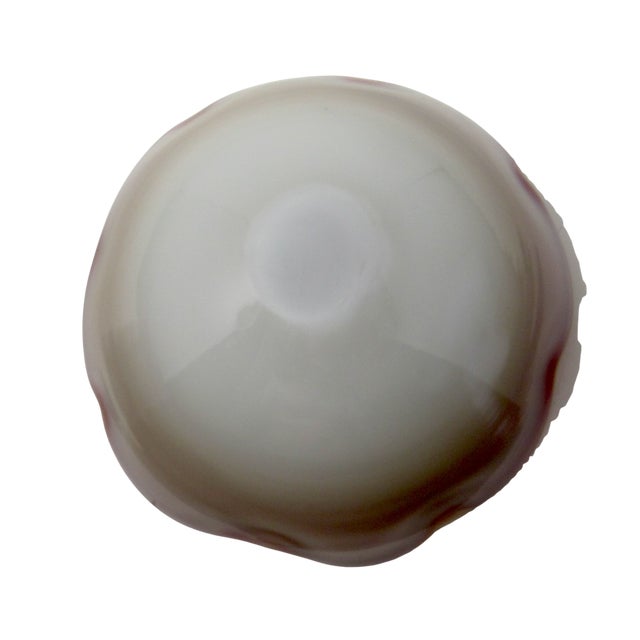 Vintage Murano Red and Opalescent Scalloped Glass Ashtray & Catch-All For Sale In Los Angeles - Image 6 of 6