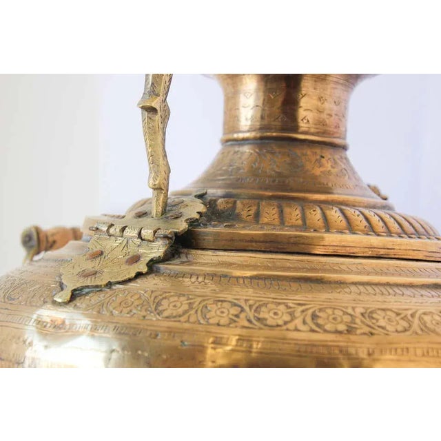 Moroccan Antique Moroccan Brass Samovar For Sale - Image 3 of 13