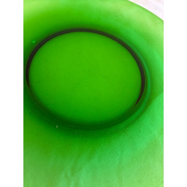 Vintage Emerald Green Glass Plates, Vereco France - Set of 4 For Sale In Oklahoma City - Image 6 of 8
