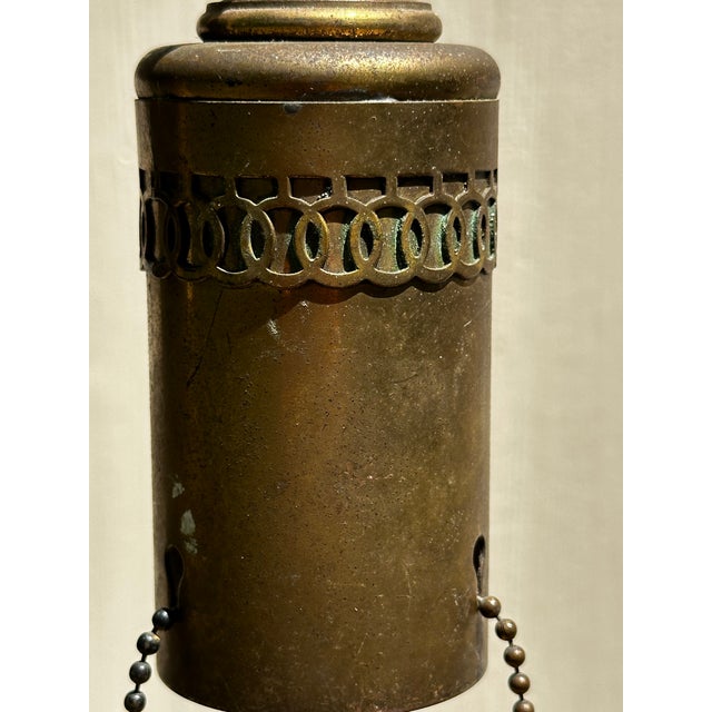 Art Deco Vintage Deco Shade With Vintage Chase Lighting Hanging Fixture For Sale - Image 3 of 8