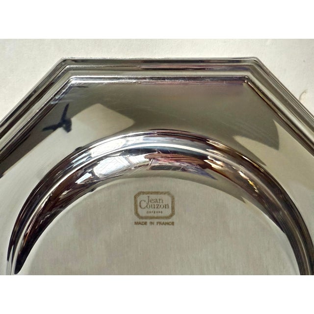 Mid 20th Century Set of 6 Jean Couzon French Silver Plated Octagonal Plates For Sale In Los Angeles - Image 6 of 6