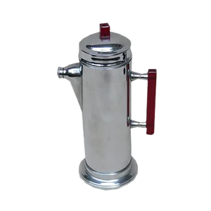 Vintage Art Deco Chrome-Plated, Red Catalin & Stainless Chrome Shaker