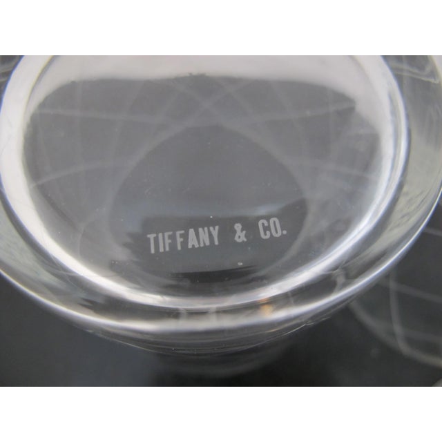 Glass Tiffany & Co Crystal Diamond Criss Cross Double Old Fashioned Low Ball Glass Set For Sale - Image 7 of 8
