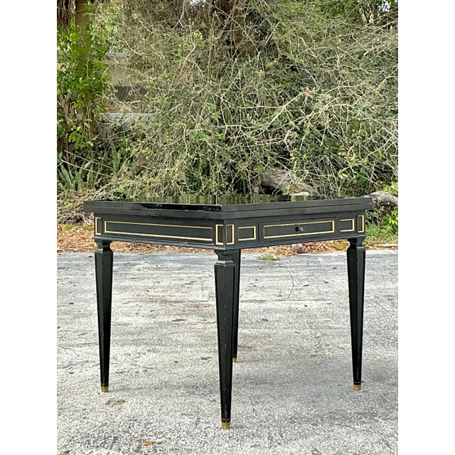 Vintage Regency Gilt Tipped Flip Top Game Table For Sale - Image 11 of 12
