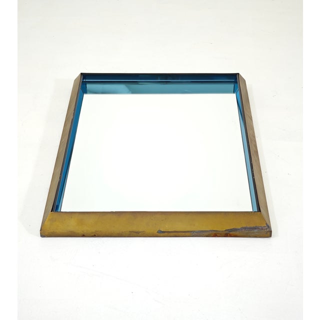Metal Mirror Mod 2172A in Brass and Colored Glass by Max Ingrand for Fontana Arte, 1960 For Sale - Image 7 of 18