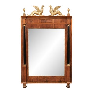 Early 19th Century French Heavily Antiqued Mirror W/Griffins For Sale