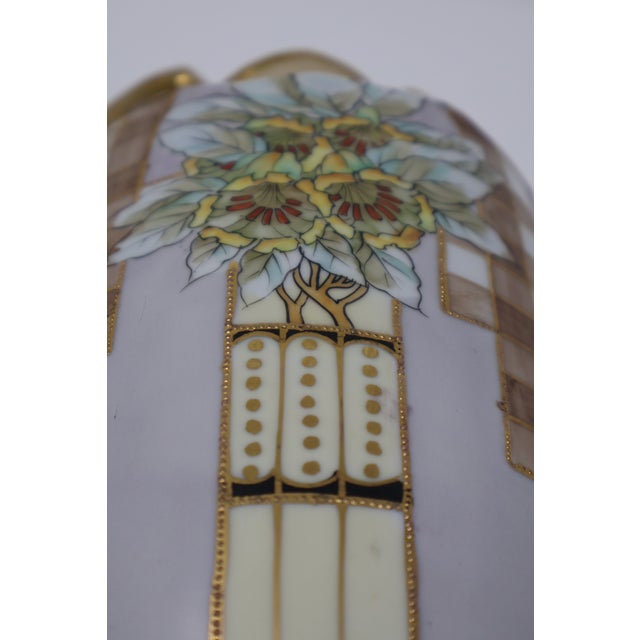 Antique Morimura Nippon Art Nouveau Floral Porcelain Vase With Raised Gilt Beading, Circa 1915 For Sale In Washington DC - Image 6 of 18