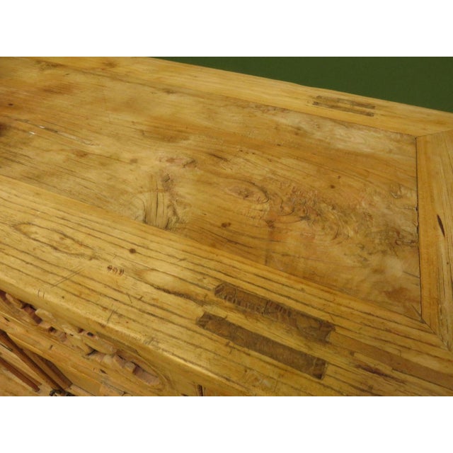 Brown Antique Chinese Bleached Elm Altar Cabinet For Sale - Image 8 of 18