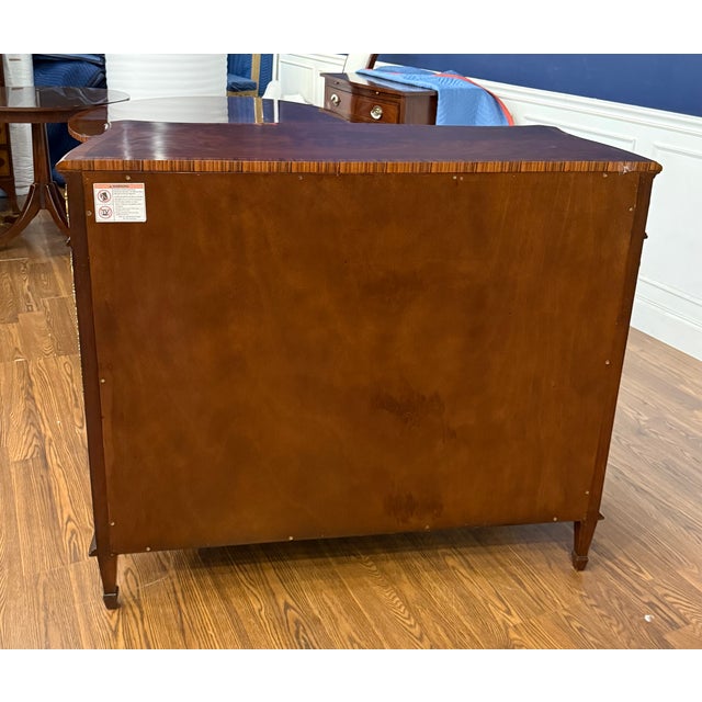 Serpentine Mahogany Two Door Cabinet by Leighton Hall - Showroom Sample For Sale - Image 11 of 12
