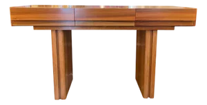 Large 3-Drawer Console Table in Cherrywood, 1970s