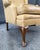 Late 20th Century Tan Leather Wingback Arm Chair For Sale - Image 9 of 12