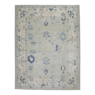 Oriental Hand Knotted Rug Turkish Oushak 11'7" x 15'4" For Sale