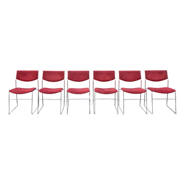 Bonomia Italia Stackable Chairs, 1970s, Set of 6 For Sale