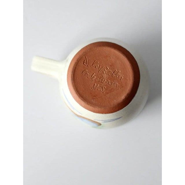 Cream Vintage Studio Pottery Mug For Sale - Image 8 of 12