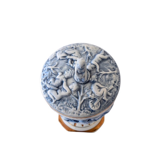 Capodimonte Cherub Urn With Lid For Sale In San Diego - Image 6 of 14