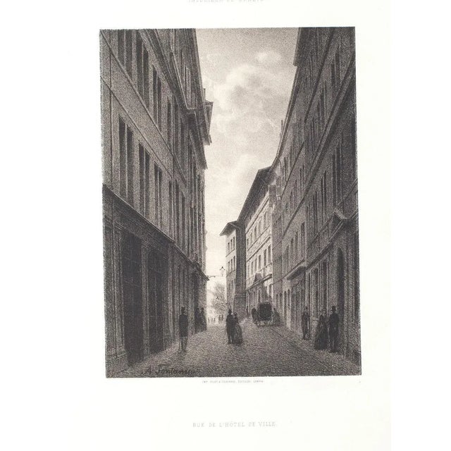 The Interior of Geneve is an original Lithograph by Antonio Fontanesi in the mid 19th Century. The state of preservation...