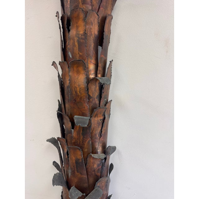 Brass Large 1970s Artist-Made Copper and Brass Palm Tree Wall Sculpture For Sale - Image 8 of 12